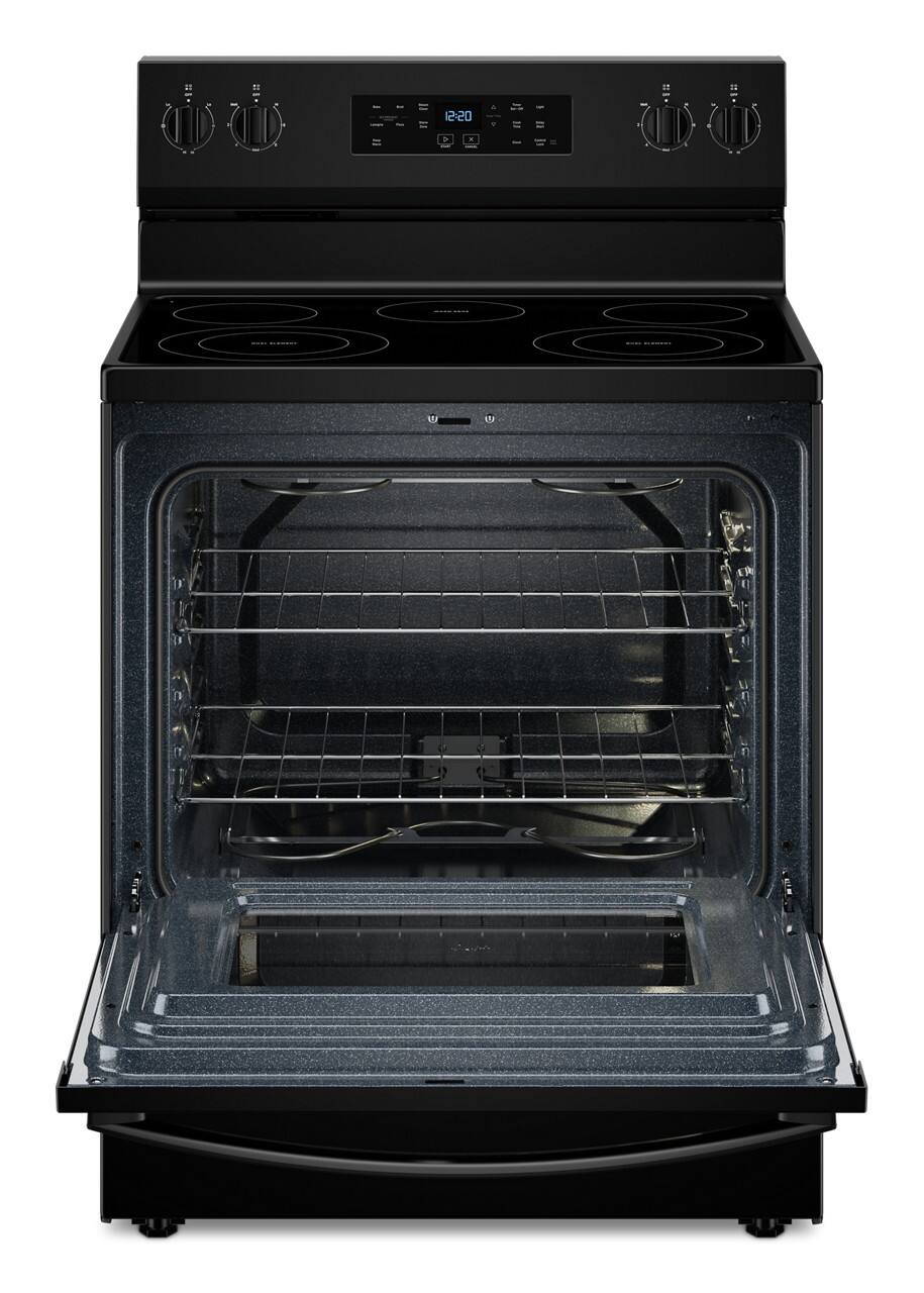 Alt View 3. Whirlpool - 5.3 Cu. Ft. Freestanding Electric Range with Cooktop Flexibility - Black.