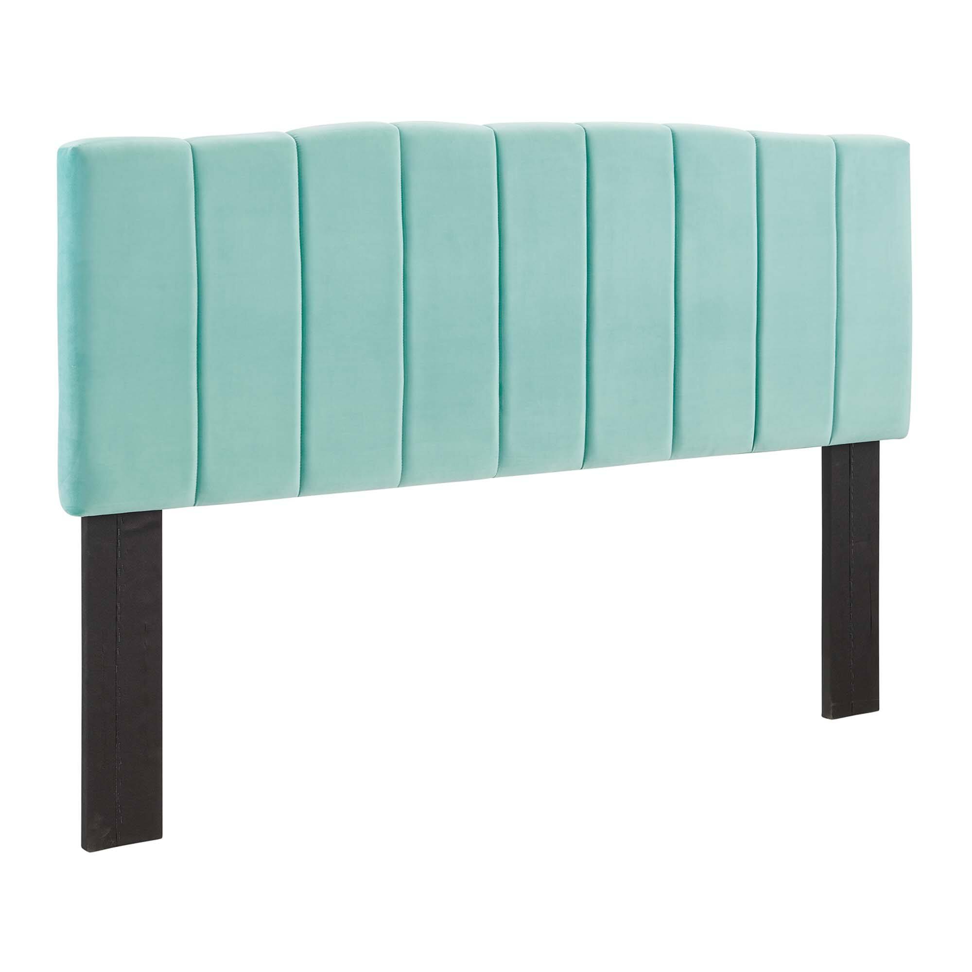 Front. Modway - Camilla Channel Tufted Performance Velvet King/California King Headboard by Modway - Mint.