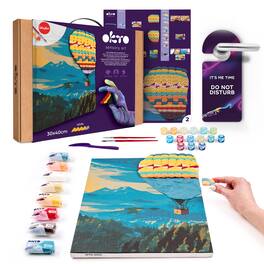 OKTO - 3D Paint by Number Canvas Kit Hot Air Balloon, 11.8" x 15.7"