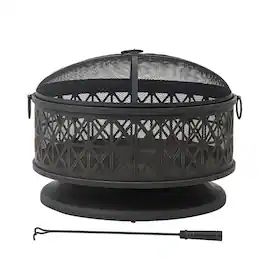 SUNJOY - Outdoor Fire Pit, Patio Wood-Burning Steel Firepit Large Fire Pits for Outside