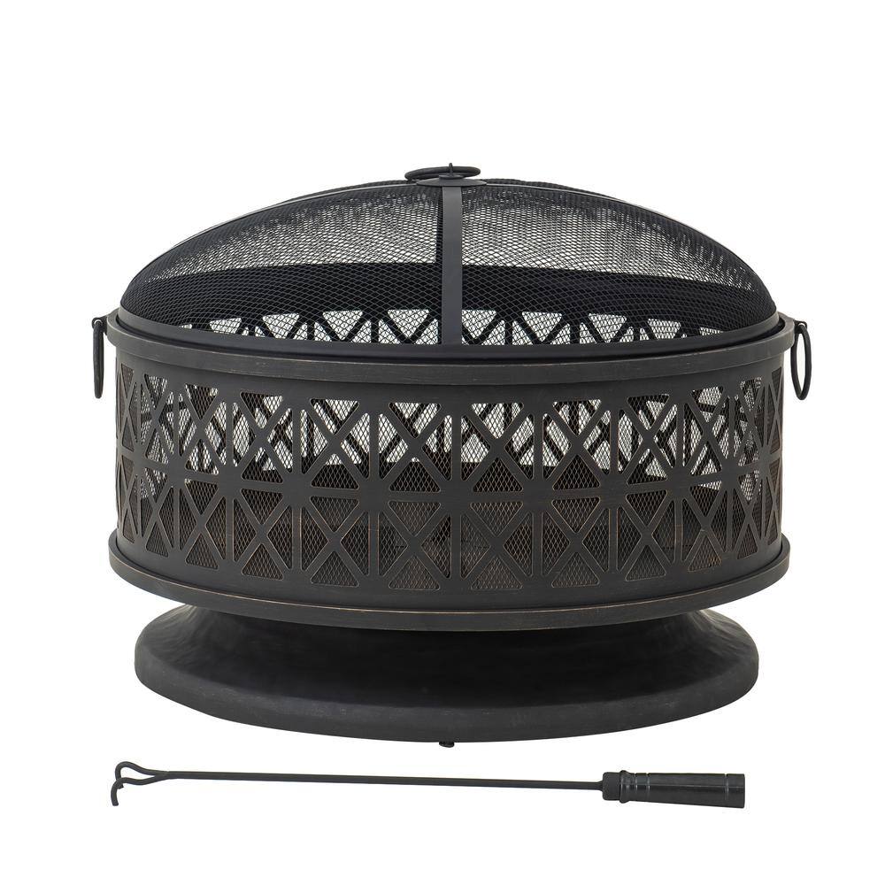 Front. SUNJOY - Outdoor Fire Pit, Patio Wood-Burning Steel Firepit Large Fire Pits for Outside.