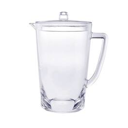 APRILSOUL - Quarts Water Pitcher with Lid Oval Halo Design Unbreakable Plastic BPA Free Juice Pitcher - White