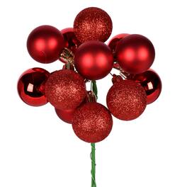 Vickerman - 12" Ball Ornament Pick 4 Bag - Red