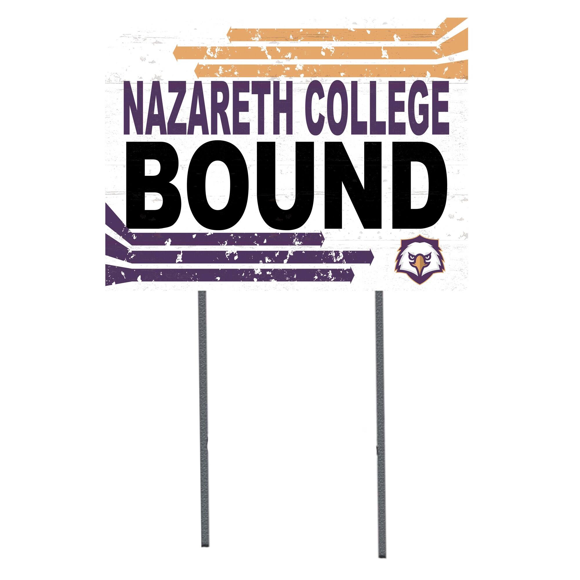 White Nazareth College Golden Flyers 18" x 24" Bound Yard Sign