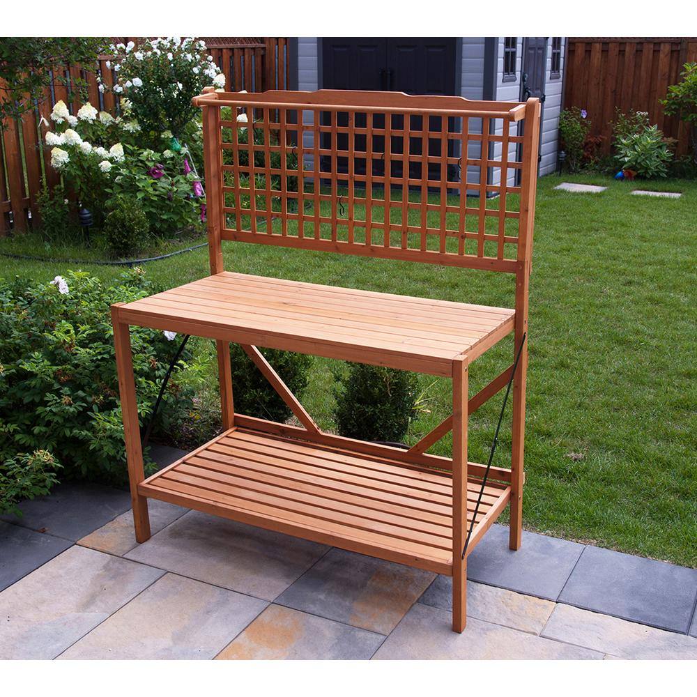 Alt View 1. Northbeam - Foldable Potting Bench - Brown.