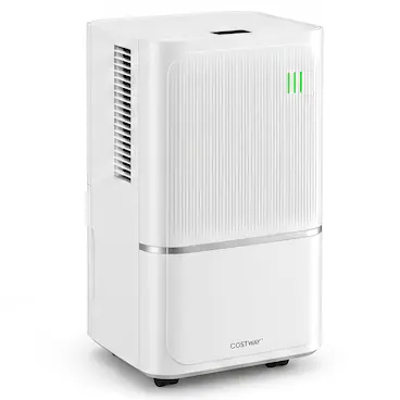 Front. Costway - Costway 32 Pint Dehumidifier, 2500 Sq.Ft Quiet Dehumidifier with Drain Hose, 3 Modes - White.