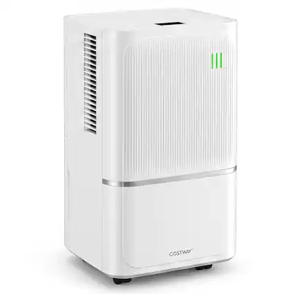 Front. Costway - Costway 32 Pint Dehumidifier, 2500 Sq.Ft Quiet Dehumidifier with Drain Hose, 3 Modes - White.