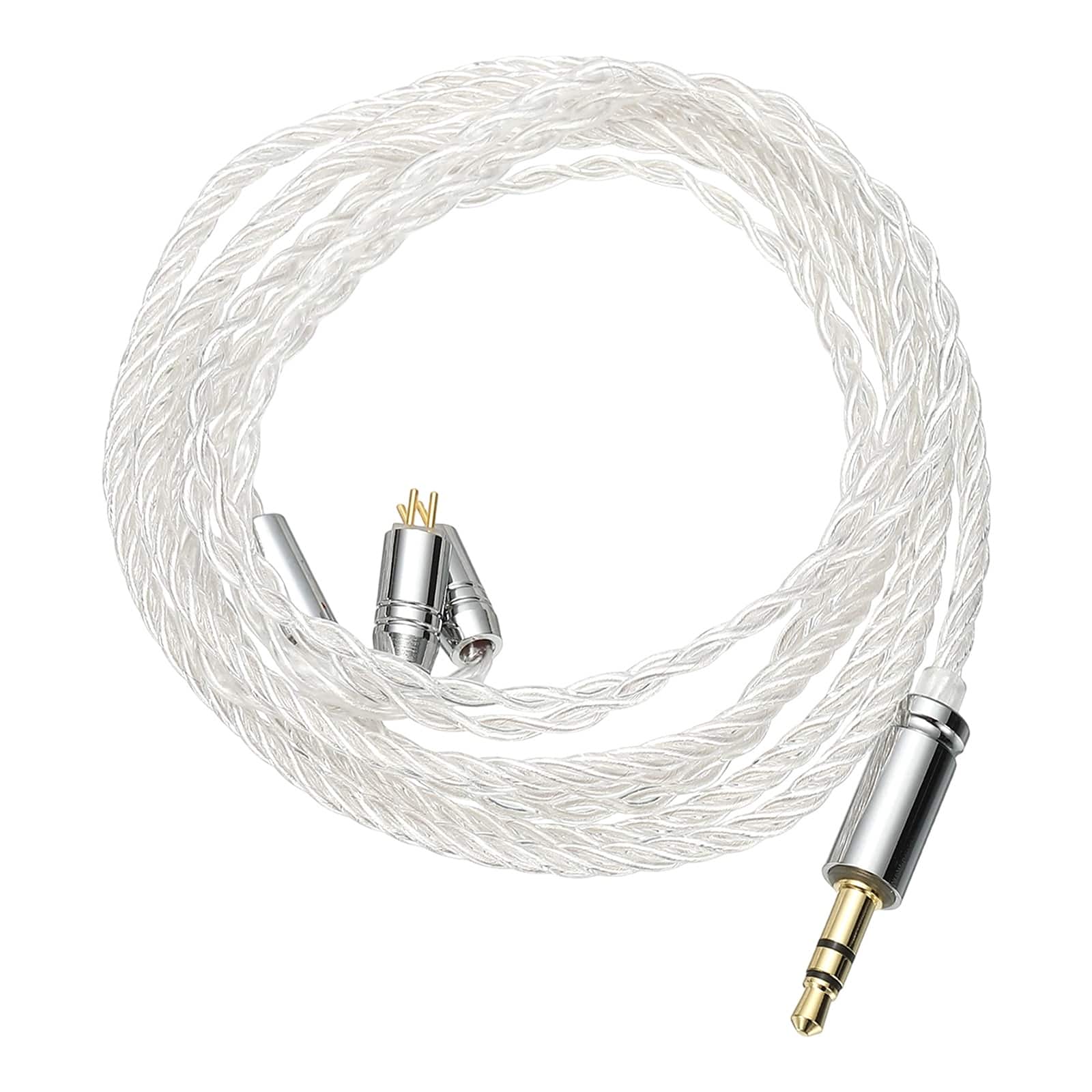 Unique Bargains - IEM Earphone Cable 1.2M, 28AWG 4-Core High Purity -Plated HiFi Replacement for Ananda Arya HE400SE (3.5mm, 2PIN) - Silver
