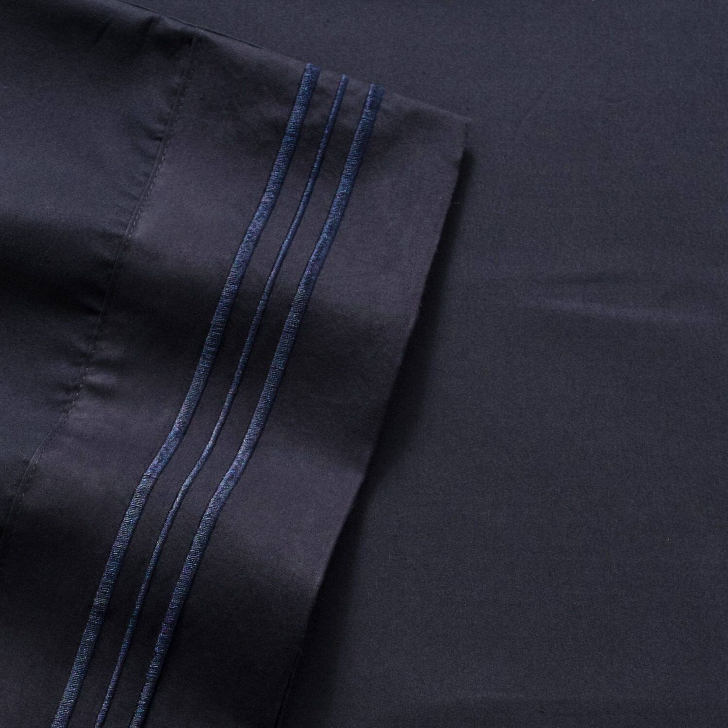 Left. Sweet Home Collection - 18"-24" Extra Deep Pocket, 4-Piece Bed Sheets Set, King - Navy.