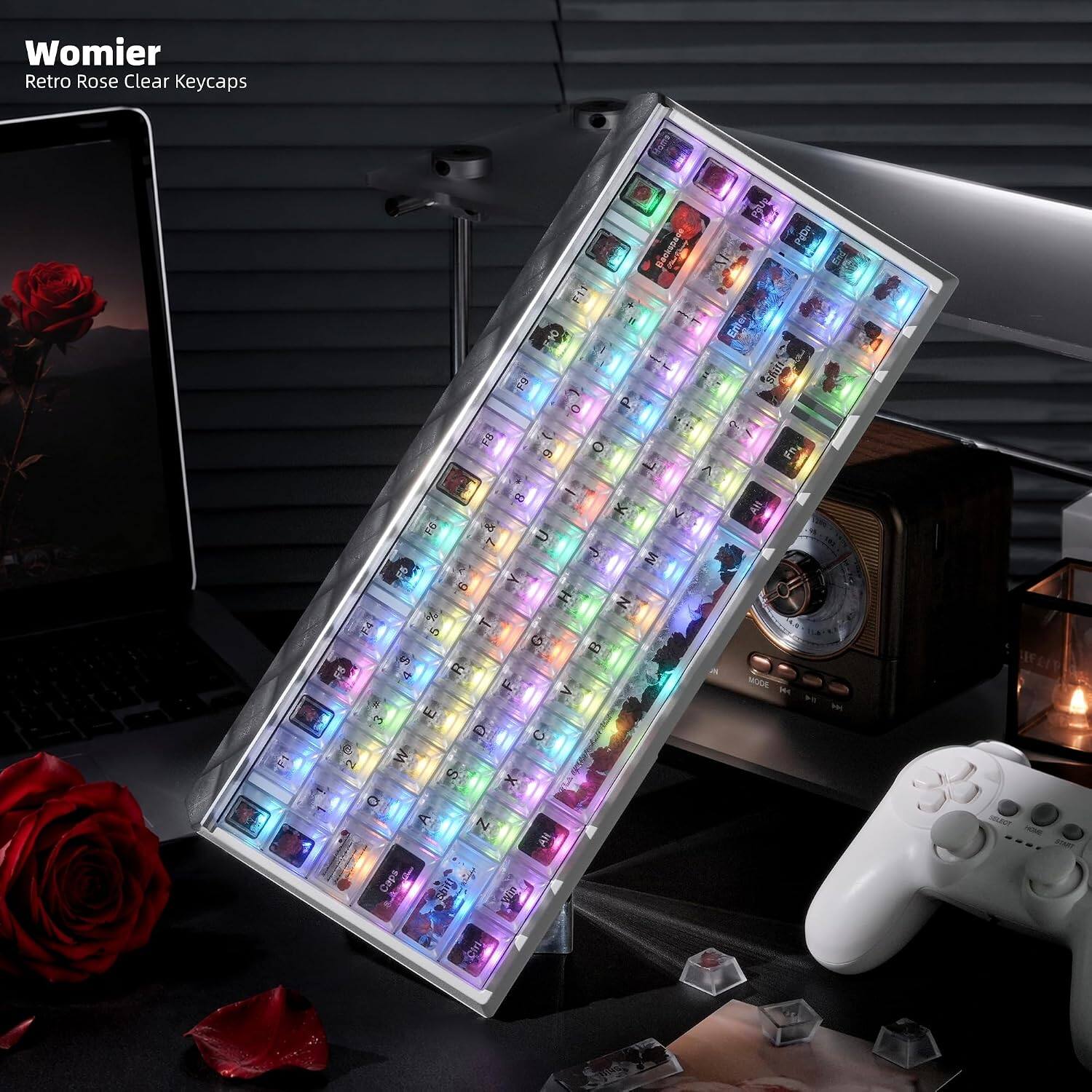 Womier Retro Rose Clear Keycaps

Backspace
POUR PyDa Eriter Shitt
PP
F4
3
MODE M
HH
Caps
Cirl
THANK
All
TOULUBE
STARE