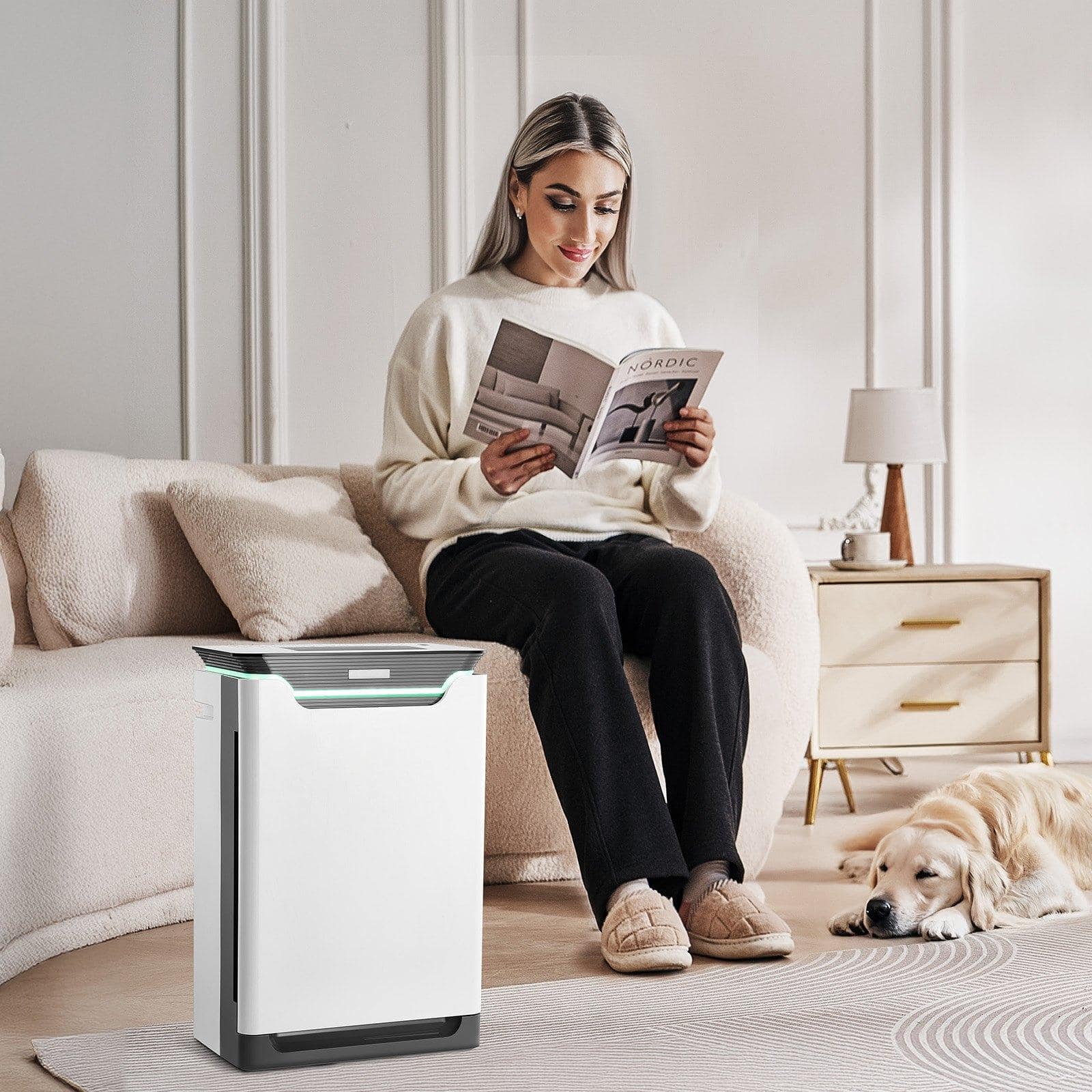 Alt View 1. Glintex - Air Purifier, True HEPA 13 Filter, Quiet 36dB Air Cleaner Covers 2000 ft², Removes 99.97% Dust Smoke Pet Dander Odor.