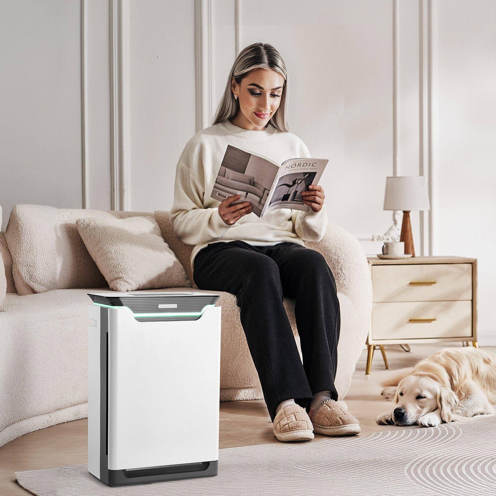 Alt View 1. Glintex - Air Purifier, True HEPA 13 Filter, Quiet 36dB Air Cleaner Covers 2000 ft², Removes 99.97% Dust Smoke Pet Dander Odor.