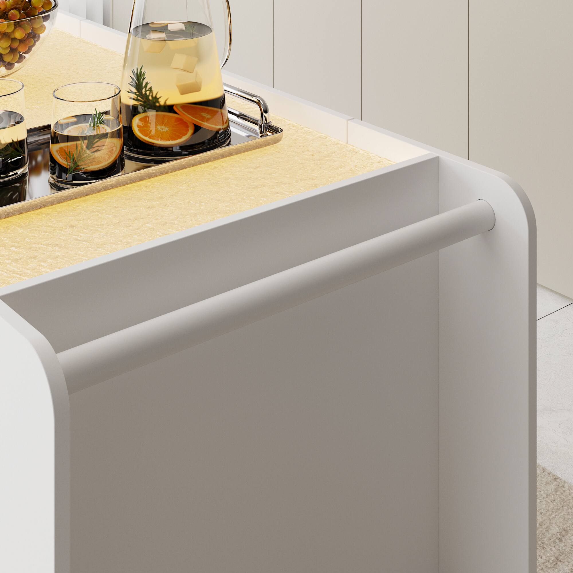 Alt View 4. Famapy - Famapy Mobile Kitchen Island Cart: Flexible Storage for Modern Spaces - White.