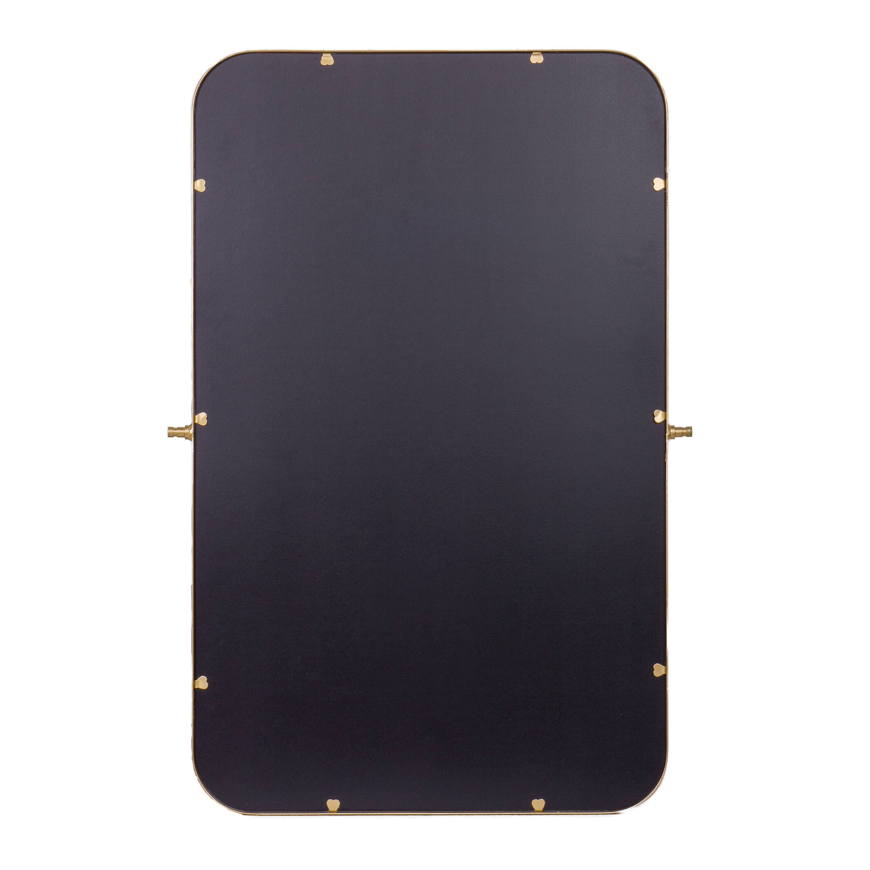 Alt View 5. Emma + Oliver - Mason Pivot Wall Mirror with Slim Frame and Silver Backed Glass for Clarity for Bathrooms - Gold.
