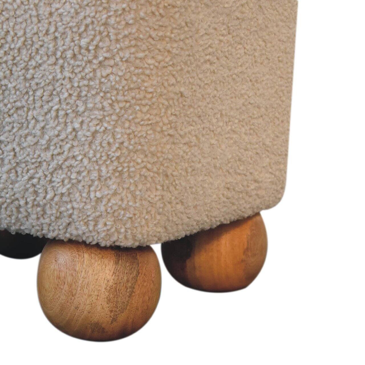 Alt View 4. Artisan Furniture - Artisan Furniture Serenity Footstool with Ball Feet, Beige and Brown - Brown.
