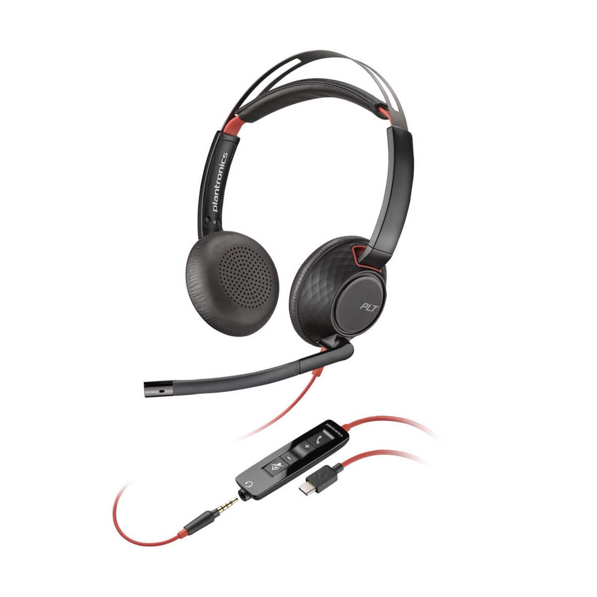HP - Poly Blackwire 5220 USB-C Wired Stereo Headset - Black