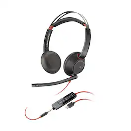 HP - Poly Blackwire 5220 USB-C Wired Stereo Headset - Black