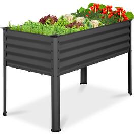 Best Choice Products - 48x24x30in Elevated Galvanized Metal Garden Bed w/ Corner Protectors - Charcoal