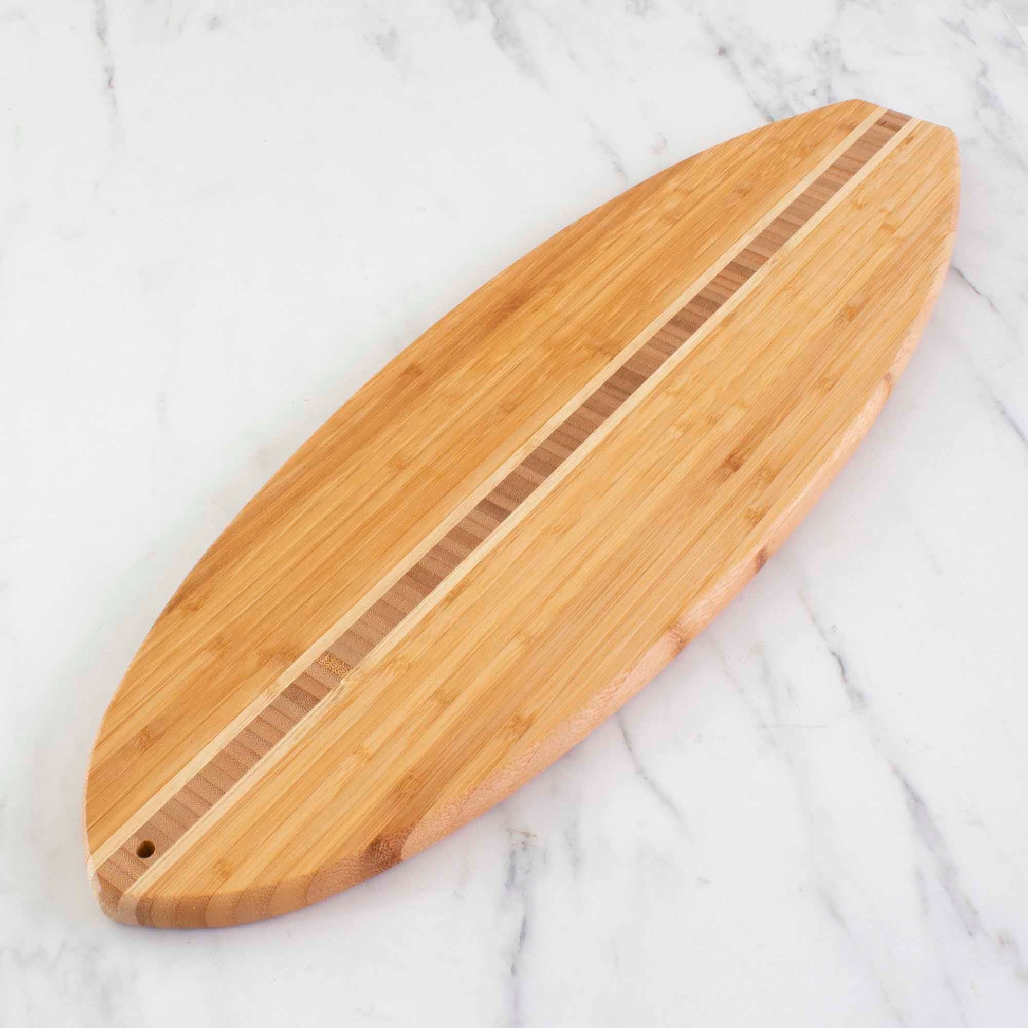 Alt View 2. Totally Bamboo - Surfboard Shaped Cutting Board, 23" x 7-1/2".