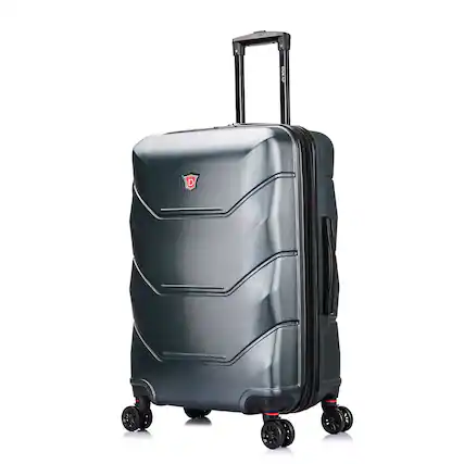 Front. DUKAP - Zonix Lightweight Hardside Spinner Luggage 26" Luggage - GREEN.