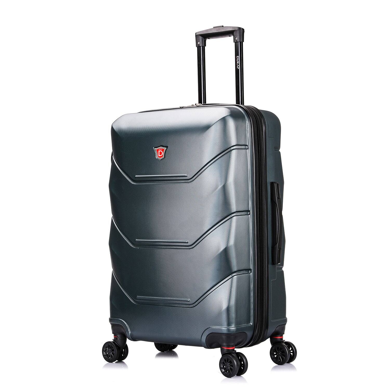 Front. DUKAP - Zonix Lightweight Hardside Spinner Luggage 26" Luggage - GREEN.
