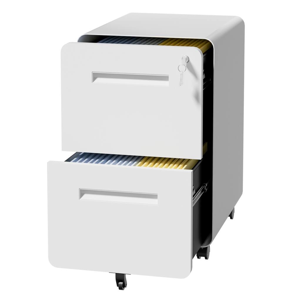 Alt View 6. Loheer - Loheer 2 Drawer Metal File Cabinet Lockable Rolling Under Desk.