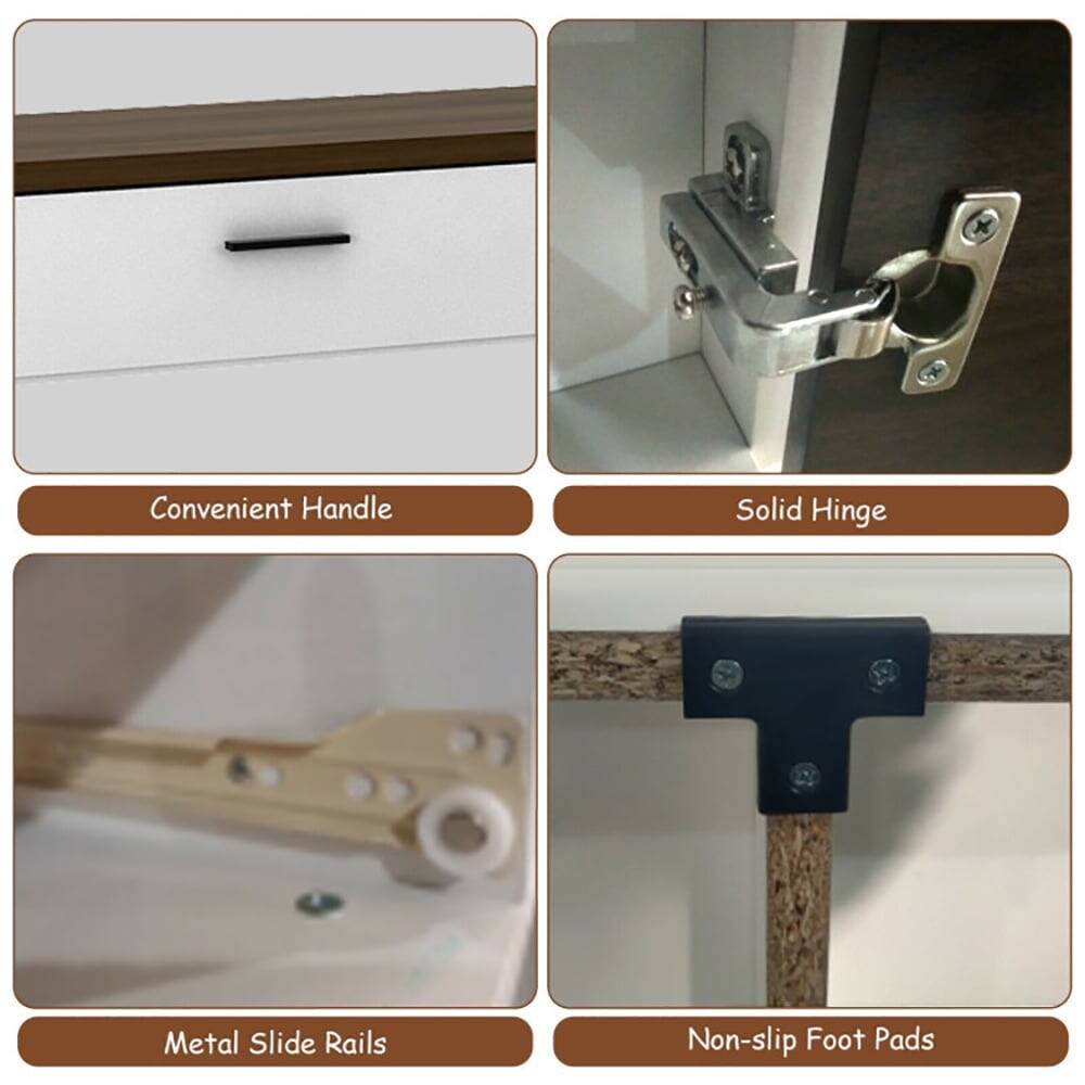 Convenient Handle  
Solid Hinge  
Metal Slide Rails  
Non-slip Foot Pads