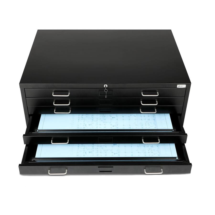 File Stack Steel AdirOffice 5 Drawer Steel Lateral File Cabinet, Blueprint and Large ...