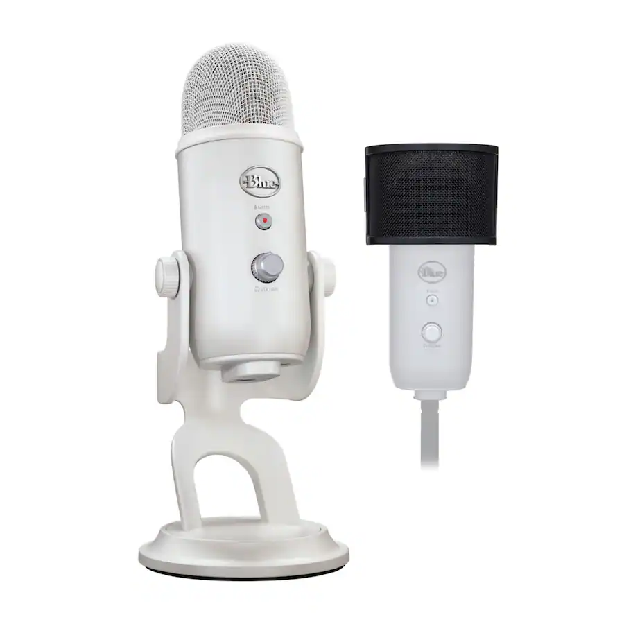 Blue Microphones Yeti USB Microphone (White Mist) with Knox Gear Pop ...