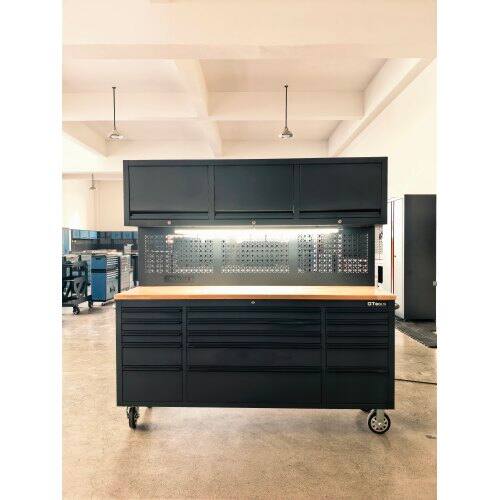 Alt View 1. LOVMOR - 72 inch Heavy Duty Rolling Tool Storage Cabinet with Power Strip 15 Drawers Pegboard and Lockable Security.