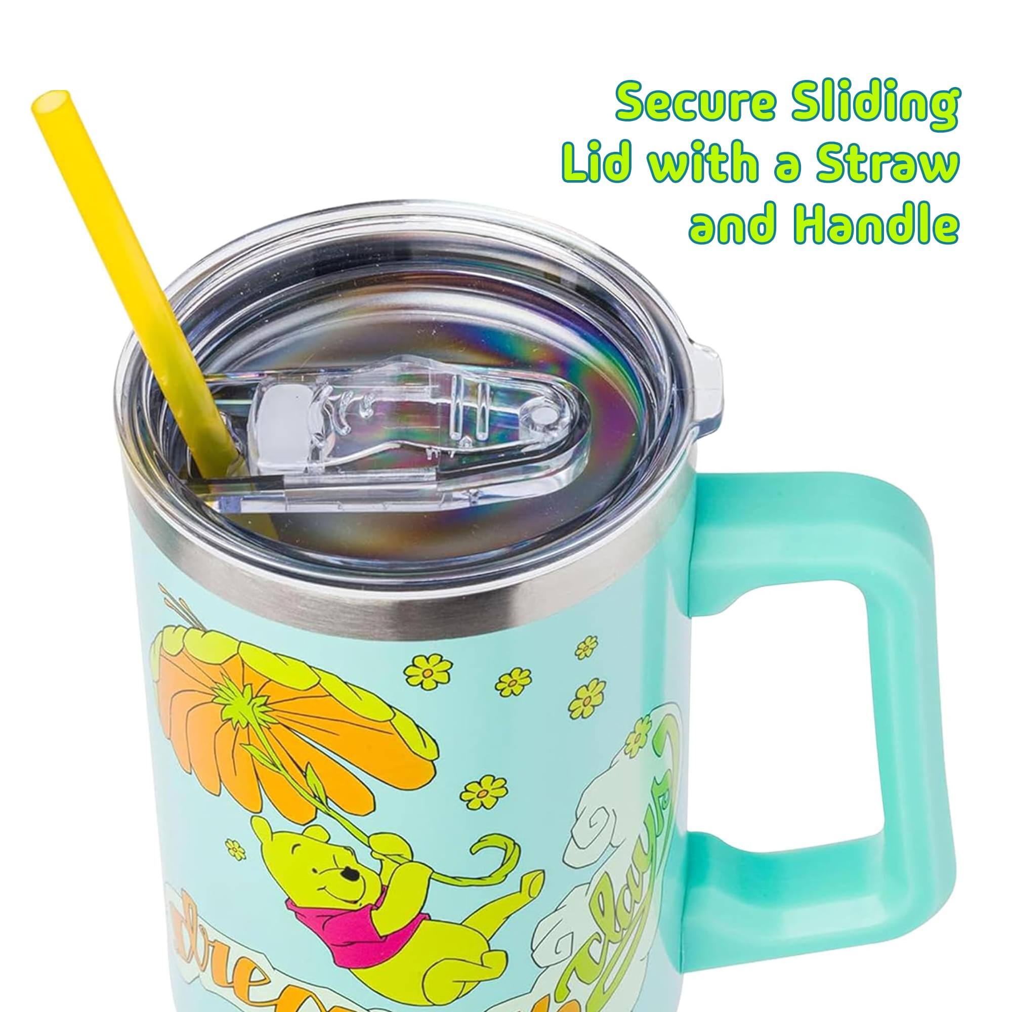 Secure Sliding Lid with a Straw and Handle