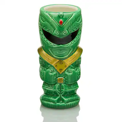 Front. Power Rangers - Geeki Tikis Power Rangers Green Ranger Ceramic Mug | Holds 16 Ounces - Green.