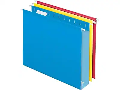 Front. Pendaflex - Reinforced Hanging File Folders, 2" Expansion, Letter Size Color, 12/Box - Assorted.