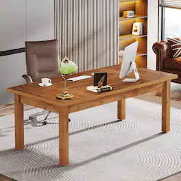 Tribesigns - Office Executive Desk, For Computer Work and Writing in Home Offices and Everyday Organization - Brown