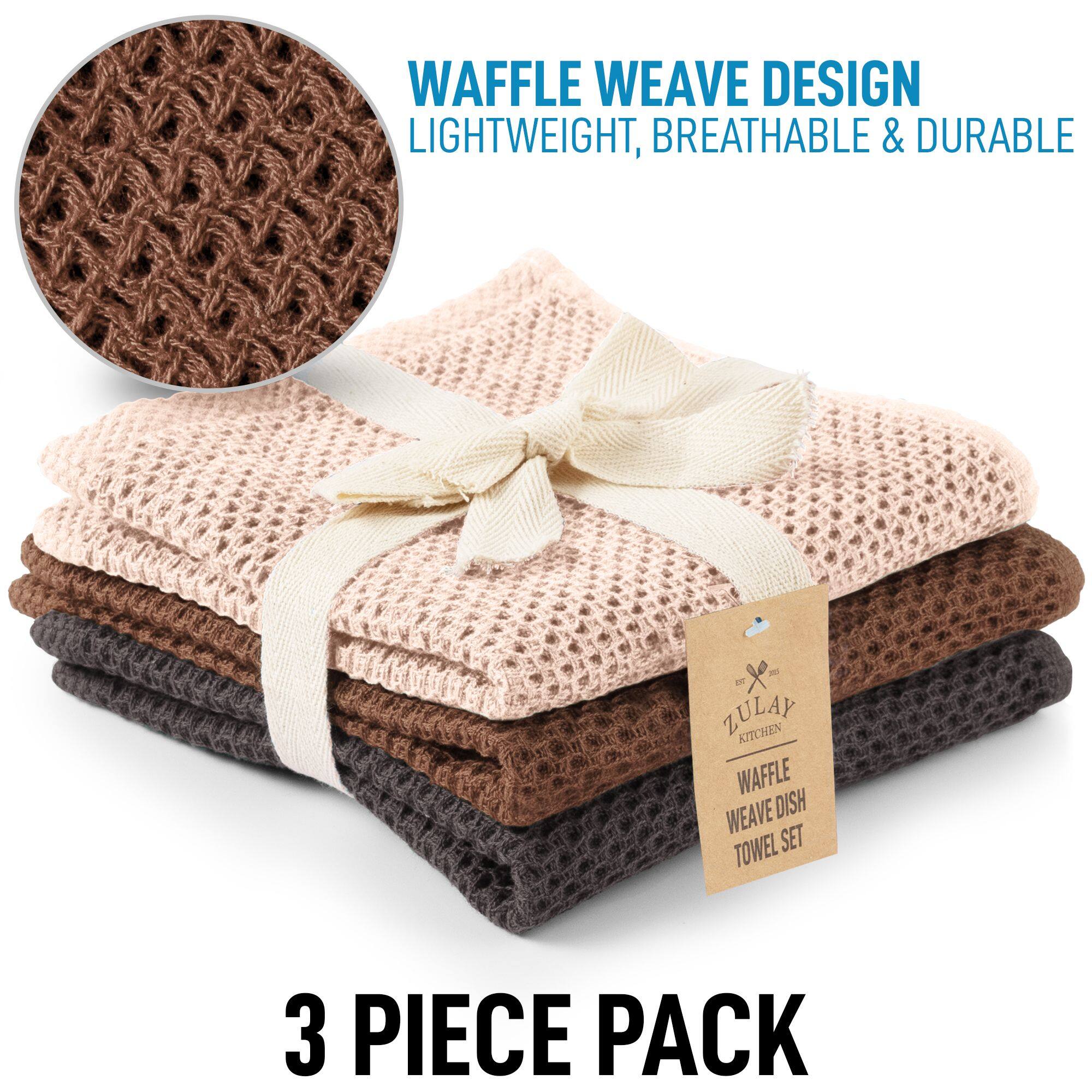WAFFLE WEAVE DESIGN  
LIGHTWEIGHT, BREATHABLE & DURABLE  

ZULAY KITCHEN  
WAFFLE WEAVE DISH TOWEL SET  

3 PIECE PACK