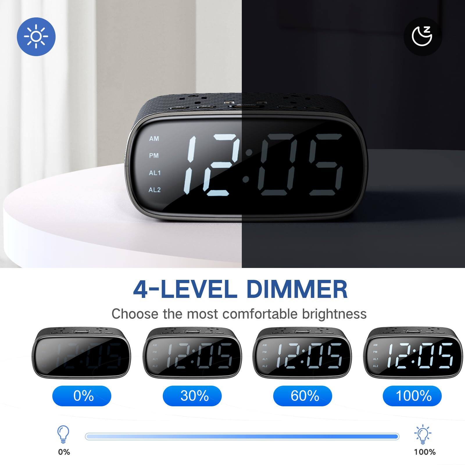 4-LEVEL DIMMER  
Choose the most comfortable brightness

- 0%  
- 30%  
- 60%  
- 100%