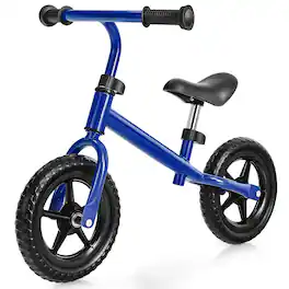 Costway - Kids Balance Bike No Pedal Training Bicycle w/ Adjustable Handlebar & Seat - Blue