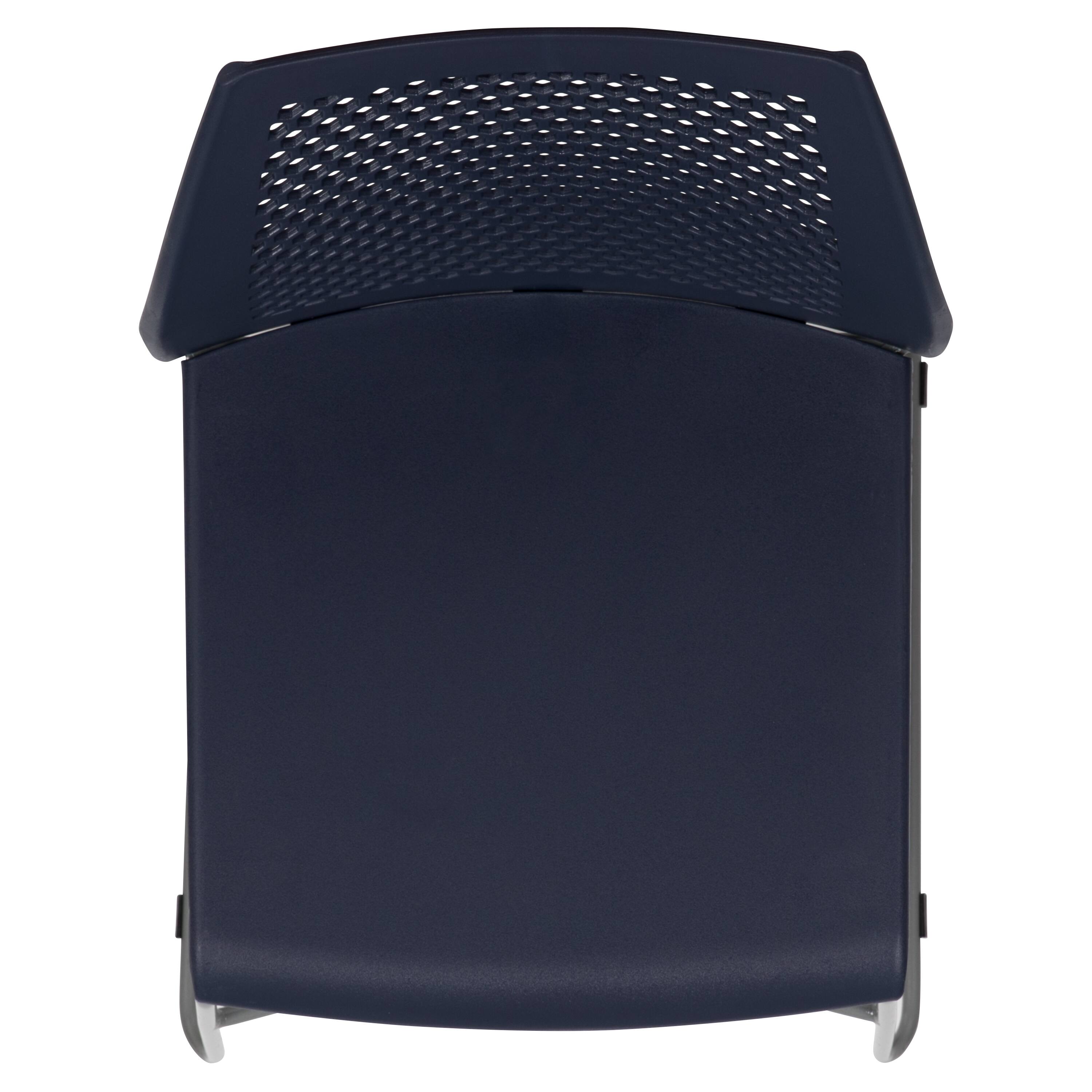 Alt View 8. Emma + Oliver - Home and Office Sled Base Stack Chair with Air-Vent Back - Guest Chair - Navy.