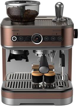Philips - Barista Brew Semi Automatic Espresso Machine - Single & Double Espresso + Americano Button - Cappuccino