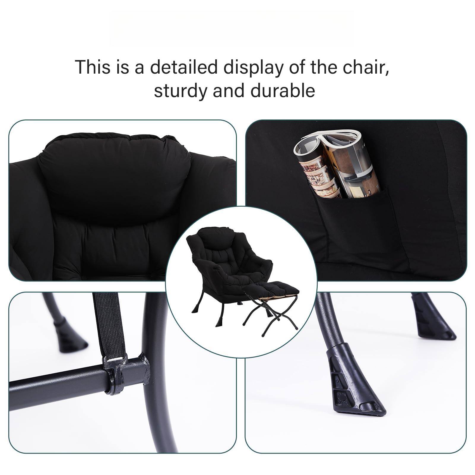 This is a detailed display of the chair, sturdy and durable.