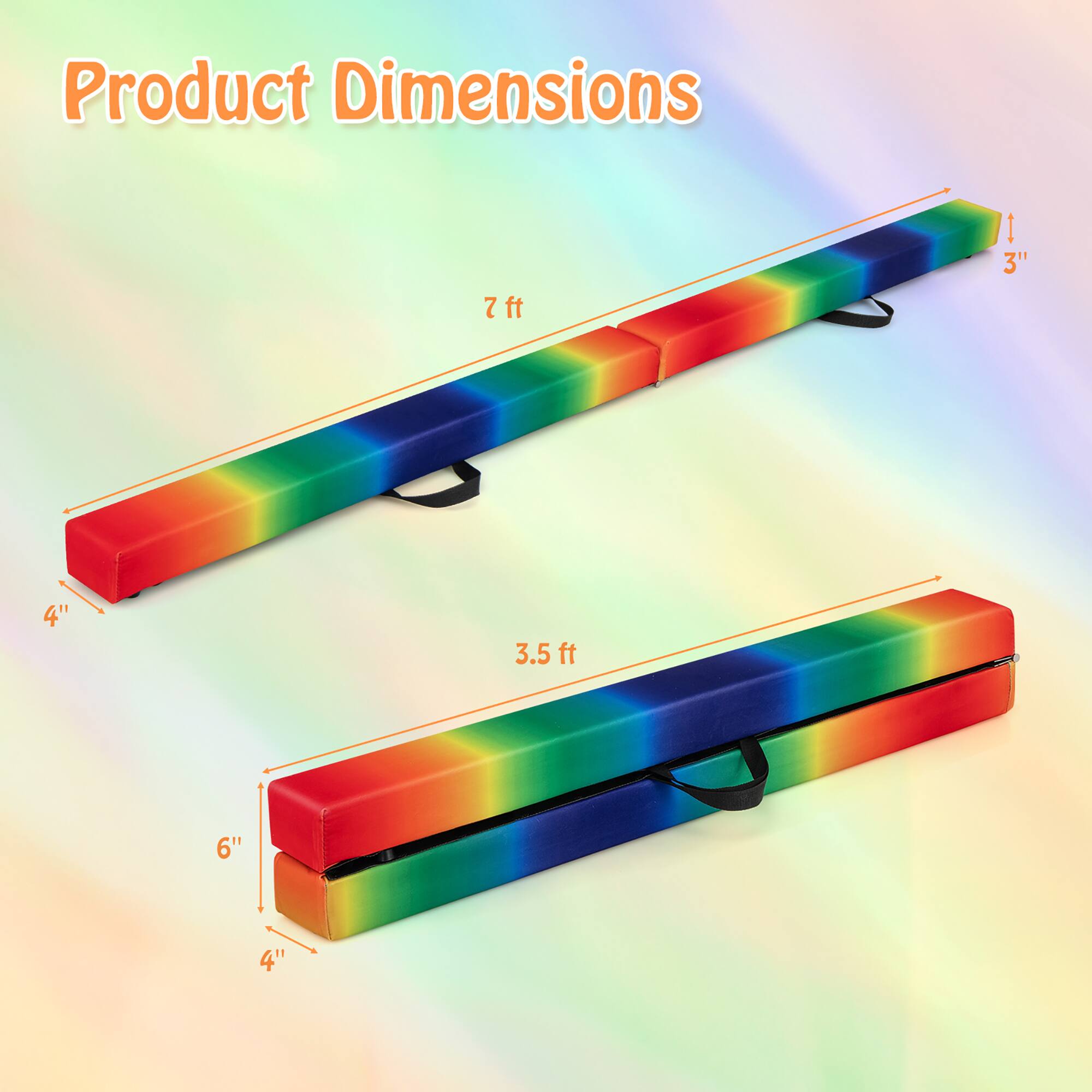 Product Dimensions  
7 ft x 1" x 3"  
3.5 ft x 6" x 4"
