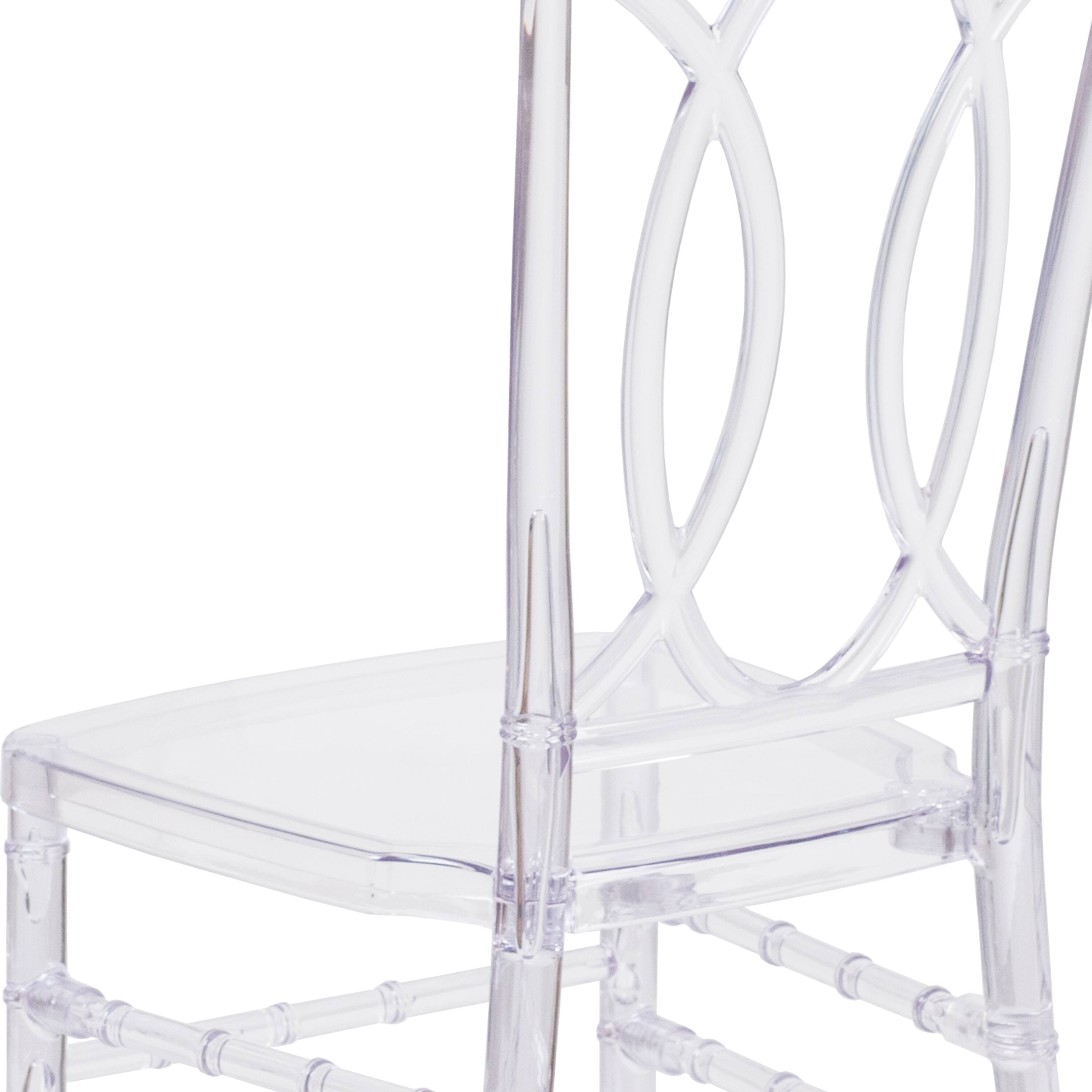 Alt View 9. Emma + Oliver - 2 Pk  Transparent Design Stacking Chair with Designer Back - Event Chair - UV Resistant - Crystal Ice.