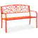 Front. Best Choice Products - Best Choice Products Outdoor Steel Bench Garden Patio Porch Furniture w/ Floral Design Backrest - Carrot - Carrot.