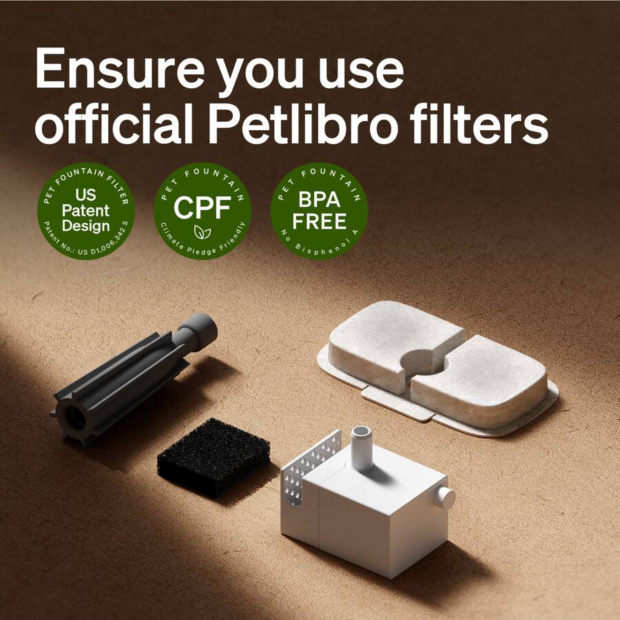 16-Pack Petlibro Cat Water Fountain Filters - Replacement Filters With Pre-Filter Sponges