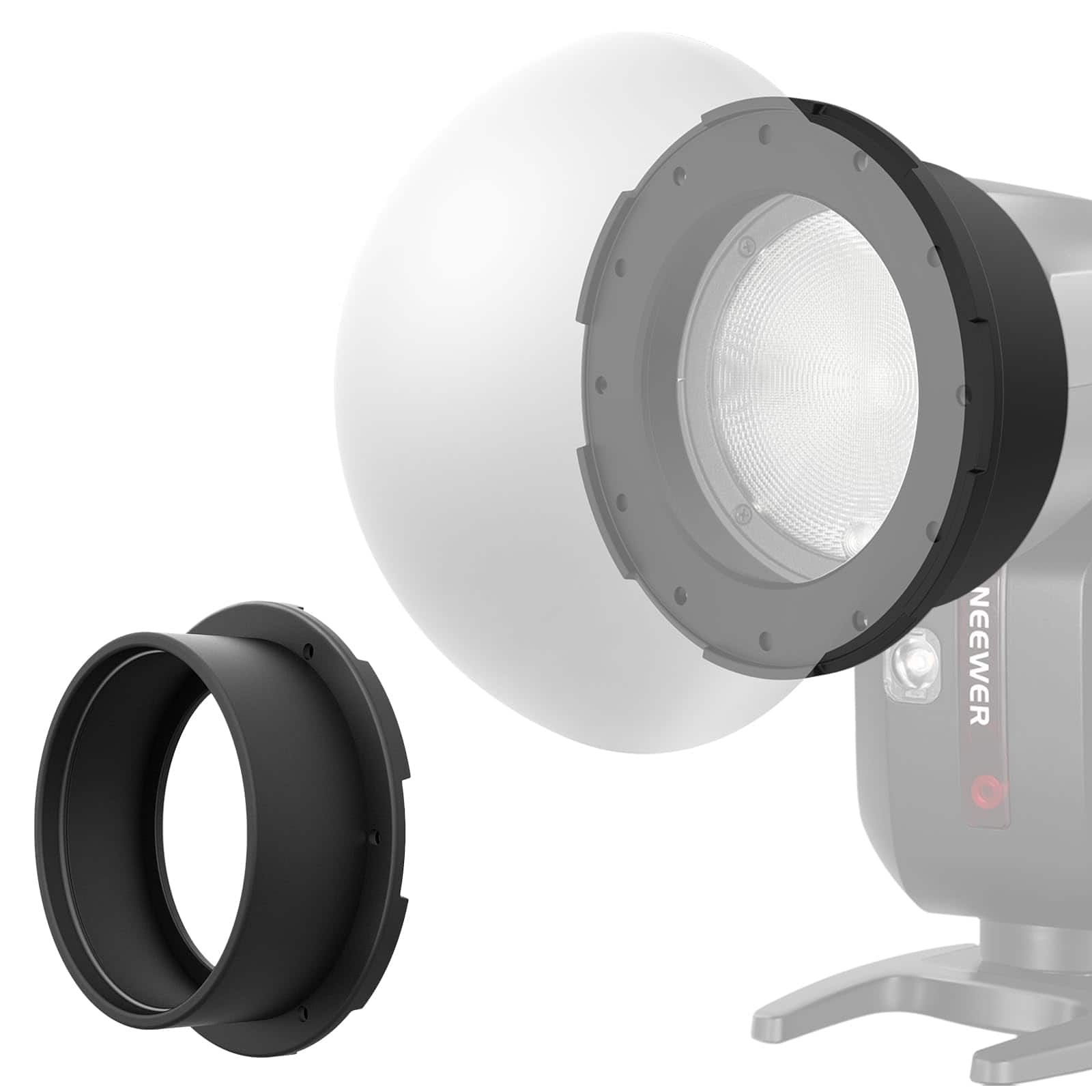 Neewer - Magnetic Adapter Ring for Round Flash, Silicone Diffuser Mount, CRS13