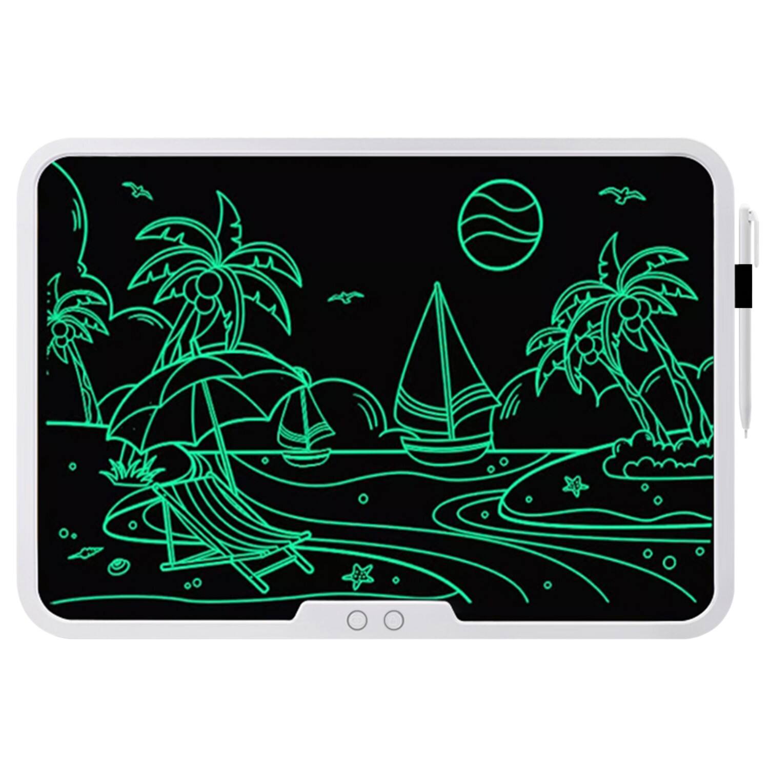 Front. Sahara - 19" Digital Writing Notepad – Bright Screen One-Click Erase & Lock | Paperless Notebook for School, Office & On-the-Go - White.