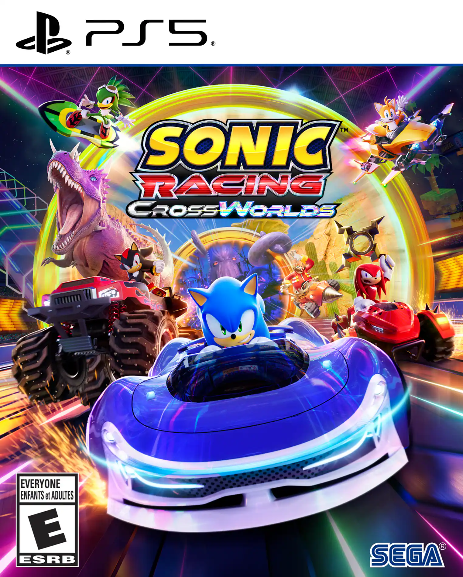 "Sonic Racing CrossWorlds PS5 E ESRB SEGA Everyone Enfants et Adultes" - E (Everyone)