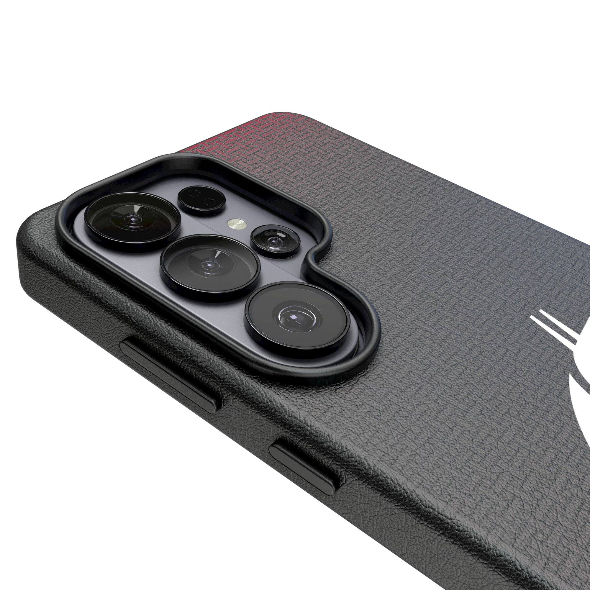 Alt View 2. Keyscaper - Washington State Cougars Linen Galaxy Magnetic Bump Case - S25 Ultra - Black.