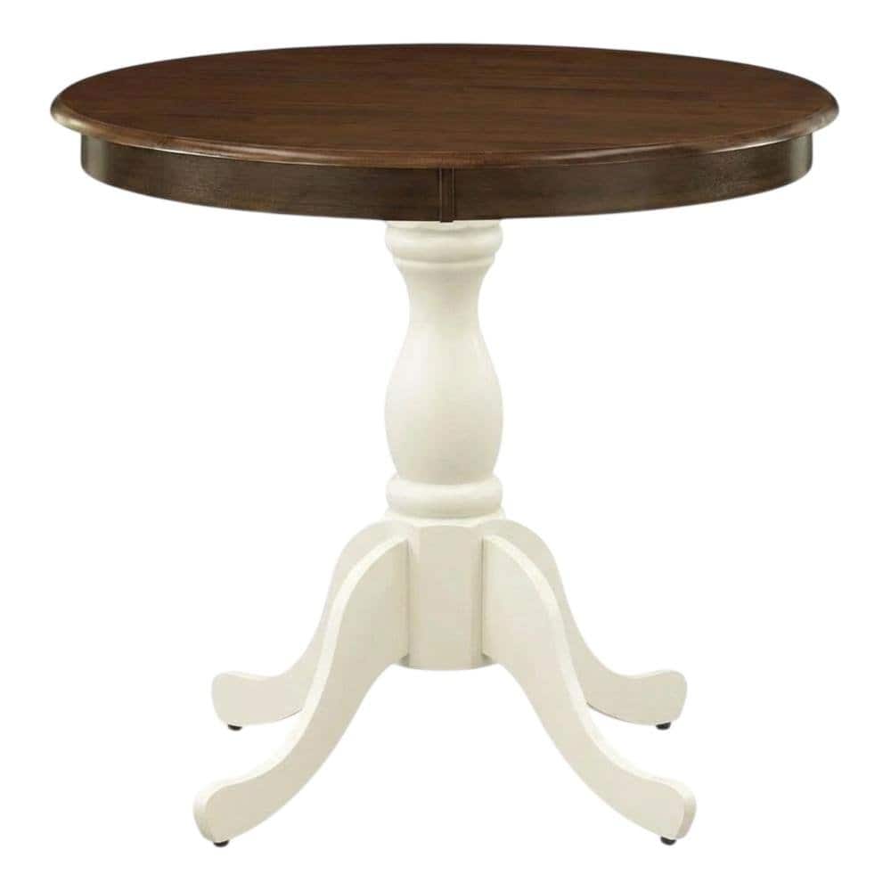 FurniFact - Walnut Linen White Round Pedestal Table - Multi-Color price history on PriceWatchPro