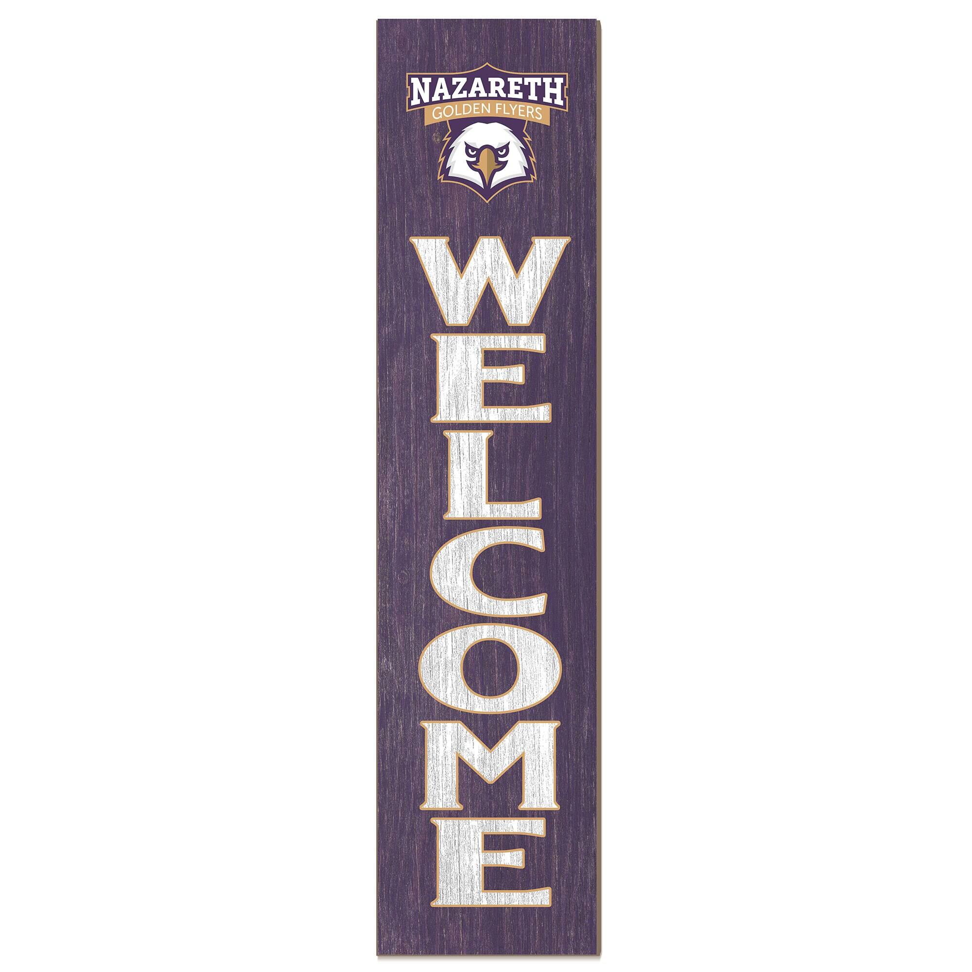 Nazareth College Golden Flyers 12" x 48" Welcome Outdoor Leaner